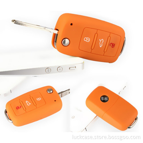 Newest hot sales popular style custom logo silicone car key cover for polo